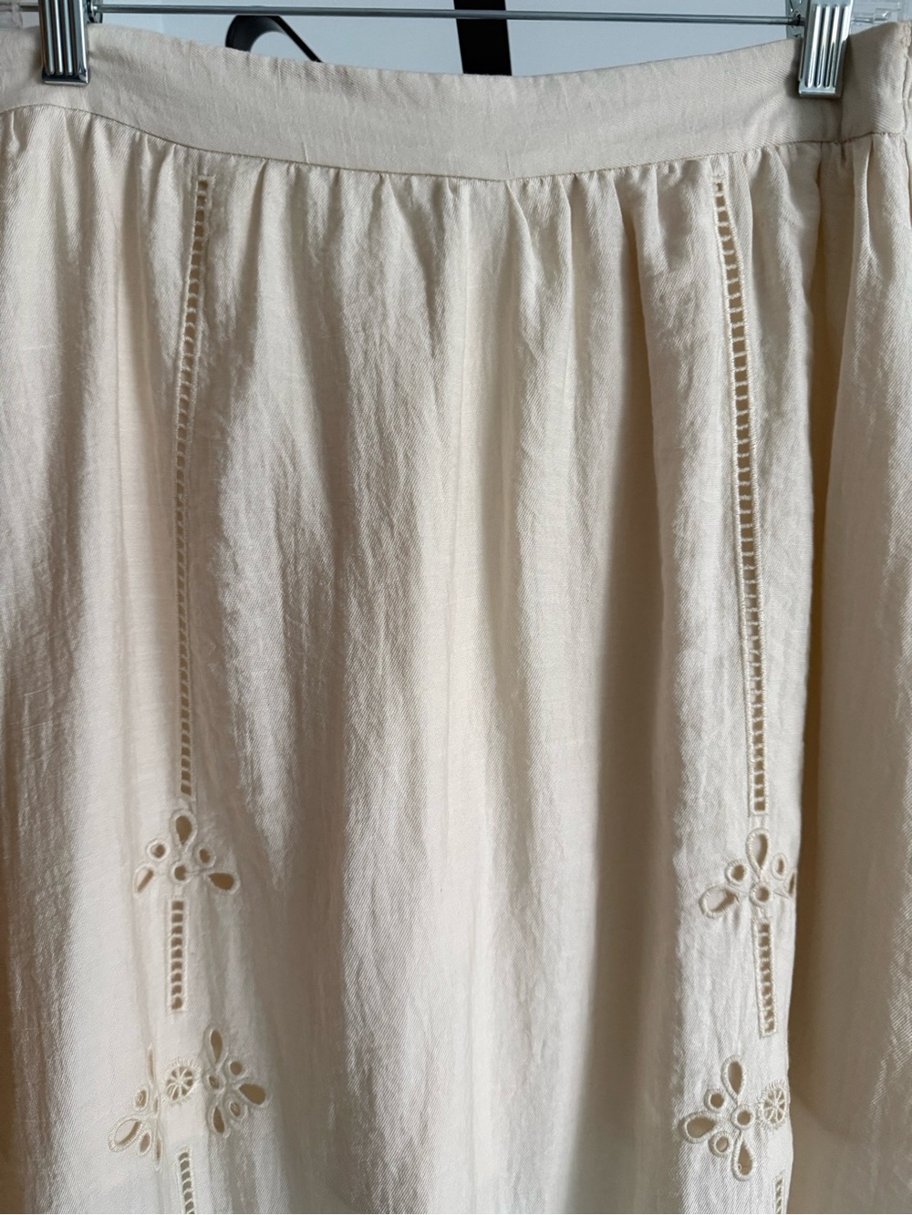 Zara Cream Embroidered Women’s Skirt M - Picture 4 of 6
